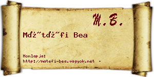 Mátéfi Bea névjegykártya